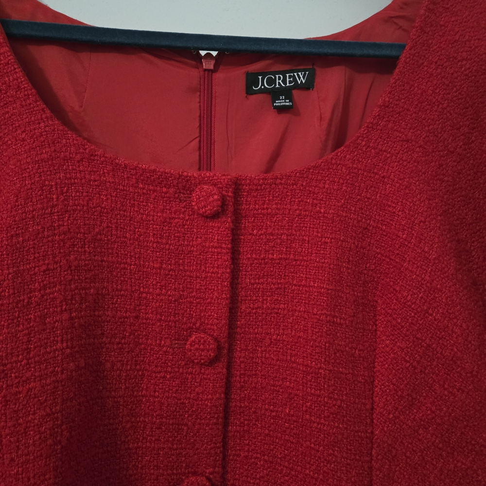 J. Crew Sophia Maritime Tweed Dress - Red - Picture 3 of 5